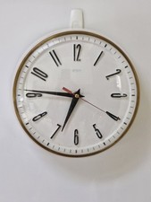 Vintage 22cm Metamec Wall Clock - White Retro Mid Century 1970s Kitchen Clock