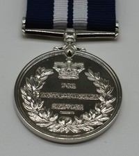 Silver Replica WW2 George VI Distinguished Service Medal & Ribbon DSM Navy 