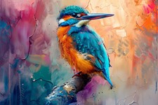 Kingfisher Bird Canvas Picture Print Wall Art