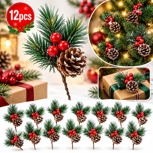 12pcs artificial pine - 12pcs,