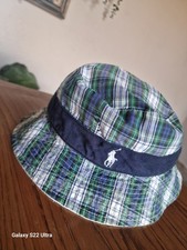 Polo Ralph Lauren  Bucket Hat Navy And Green Plaid S unisex 