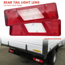 PAIR / FOR FORD TRANSIT MK8 2014 TIPPER CHASSIS REAR TAIL LIGHT LAMP LENSES