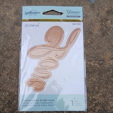 Reduced!Spellbinders Glimmer Embossing Plate GLP-013 Copperplate Script Love NEW
