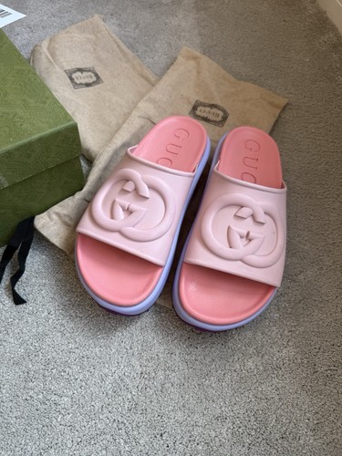 Gucci pink purple sliders size - gucci,
