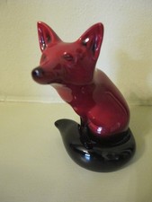 Royal Doulton - Flambé Figure - Sitting Fox  Perfect condition 4.5"/12 cm Tall