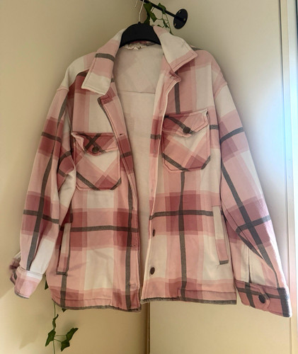 Apricot pink white plaid - apricot, &