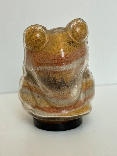 Sand filled glass frog - sand,