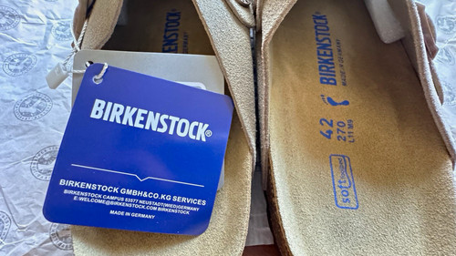 Birkenstock beige suede clog - birkenstock,
