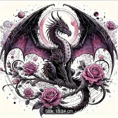 Gothic rose dragon vinyl - dragon,