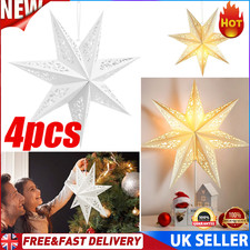 4X Light up Paper Star Led Hollow Lamp Cover Indoor Hanging Christmas Decoration