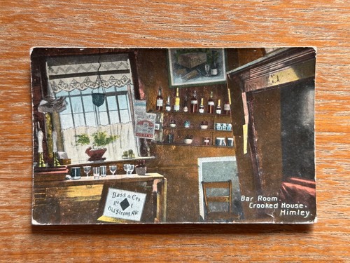 Antique postcard bar room - antique,