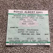 New Order ticket Royal Albert Hall 06/10/86 #0
