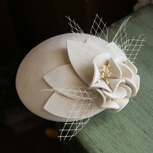Wedding pillbox hat - wedding, veil