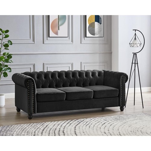 Velvet sofa chesterfield - sofa, 3