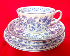 MINTON SHALIMAR TRIO SET  TEACUP SAUCER PLATE BLUE WHITE  1st QUALITY EXCELLENT