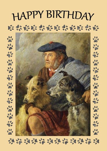 Deerhound dog birthday card - birthday,
