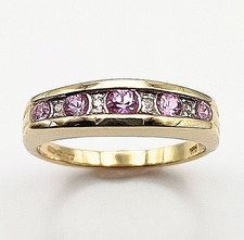 9ct Gold Pink Sapphire Diamond