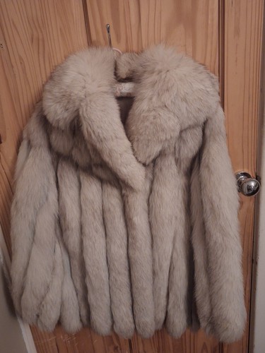 Vintage real fur coat blue - real,
