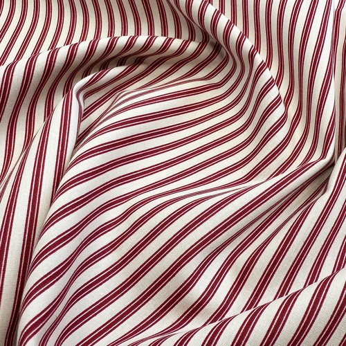 Cotton fabric red - -, ivory