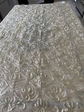 Large Rectangle 7 Piece Tablecloth 182cm x 244cm Ivry Glitter Luxury Style New