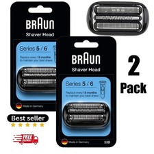 2Pack Braun 53B Electric Shaver Head Replacement Shaver Head  Series 5&6 Shavers