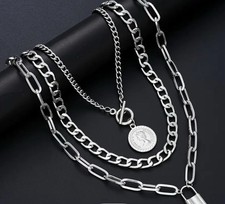 Layered padlock pendant - layered,
