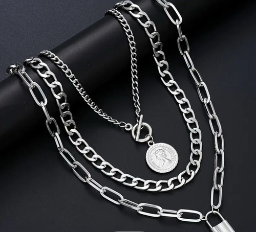 Layered padlock pendant - layered, 3