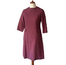 Vintage 60s Midi Dress Dusky Pink Retro Indie Mod Boho 12