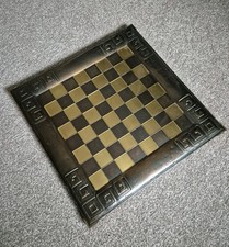Vintage Aethra Bronze Chess Board – Handmade in Greece – Large Size 46 Cm