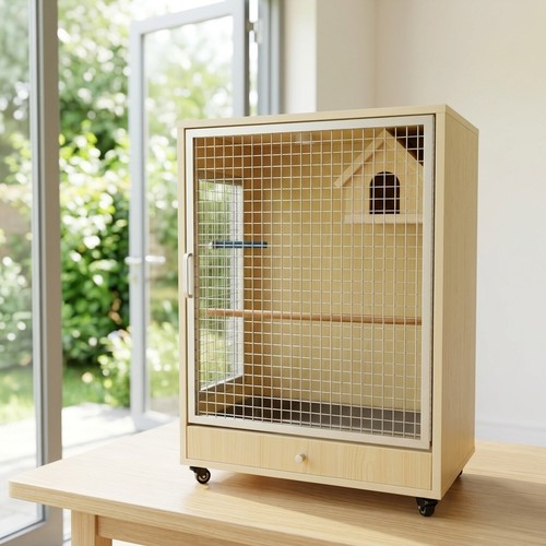 Large wooden bird - cage, aviary