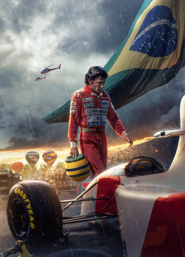 Large ayrton senna poster - a3,