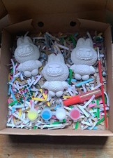 Labubu Doll Figures, 3 Figures With Paints And Brush. Paint Your Own