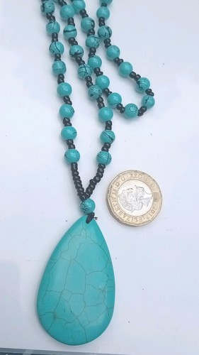 Turquoise black beaded - turquoise,