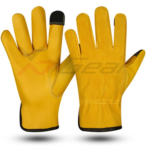 Yellow cowhide leather work - cowhide,