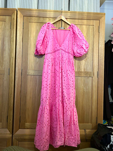Zara pink cotton eyelet - cotton, puff