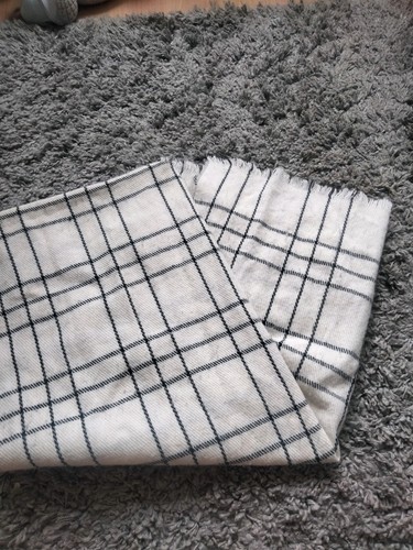 Cream and black scarf - and,