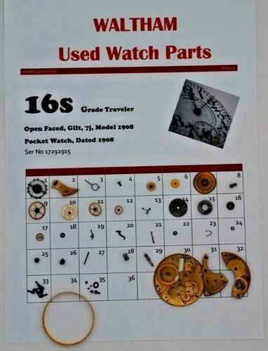 Waltham used watch parts - watch,