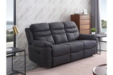 Grey Fabric Recliner Sofa
