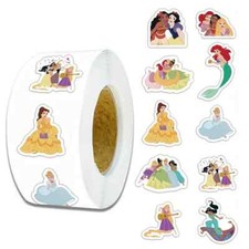Disney Princess Stickers Belle & More Roll Cute Party Labels Cards & More 2.5cm