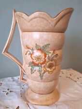Arthur Wood Art Deco Ribbed Vase / Jug / Pitcher  Flower Design