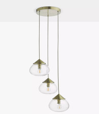 John Lewis Ceiling Light Artisan 3 light Artisan Glass Brass Cluster Pendant