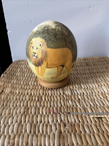 Ostrich egg hand painted - ostrich,