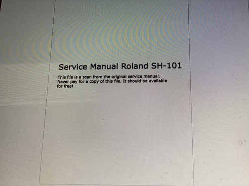 Roland 101 service - roland, sh-101