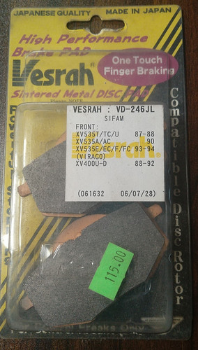 Vesrah brake pads - pads, for