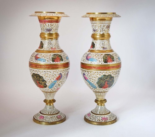 Pair vintage kashmiri brass - vintage,