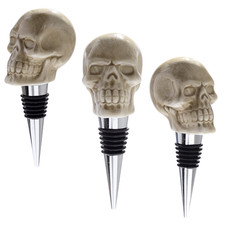3 X Ceramic Skull Bottle