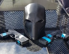 Red Hood Helmet custom sized DC batman Cosplay RAW helmet kit + 2 pistol props