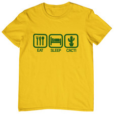 EAT SLEEP CACTI T-SHIRT - cactus collector seeds pots books art plant growing