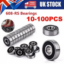 100PCS 608 2RS Rubber Sealed