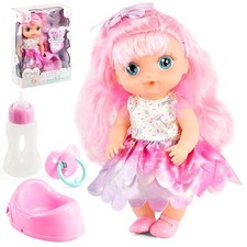 Big Eye Girl Drink & Wet Toy Baby Doll with Accessories Potty Dummy Bottle 30cm